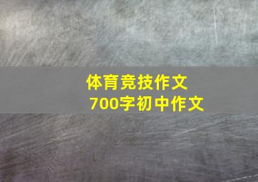 体育竞技作文 700字初中作文